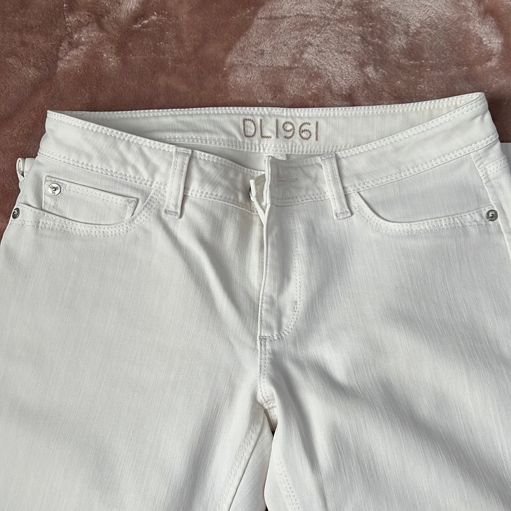 DL 1961 white denim jeans